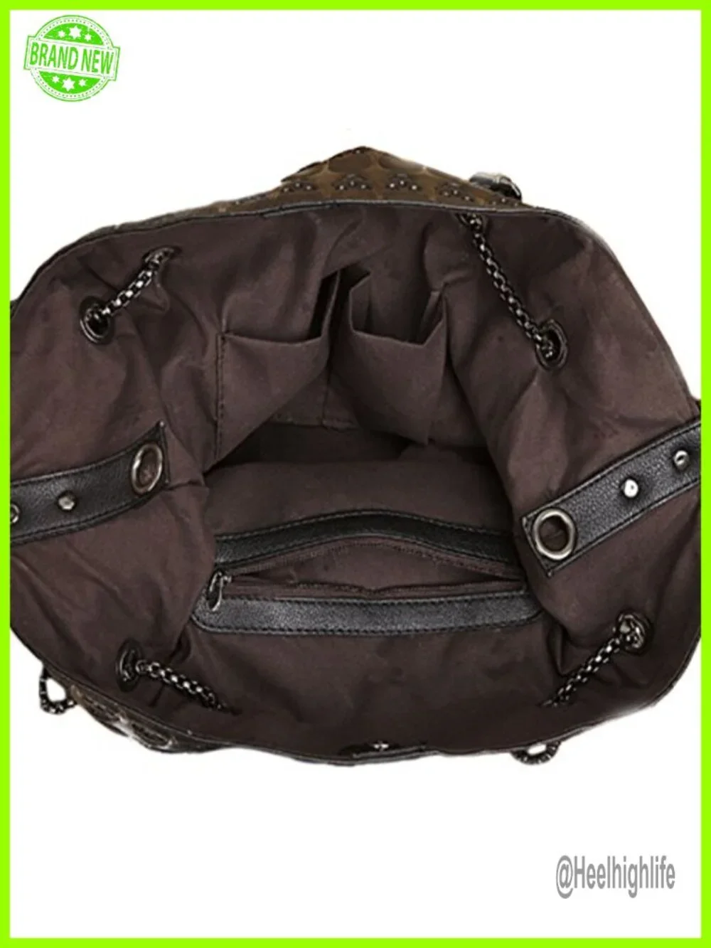 Vintage Gothic Skull Print PU Leather Hobo Tote Shoulder Bag with Chain Strap